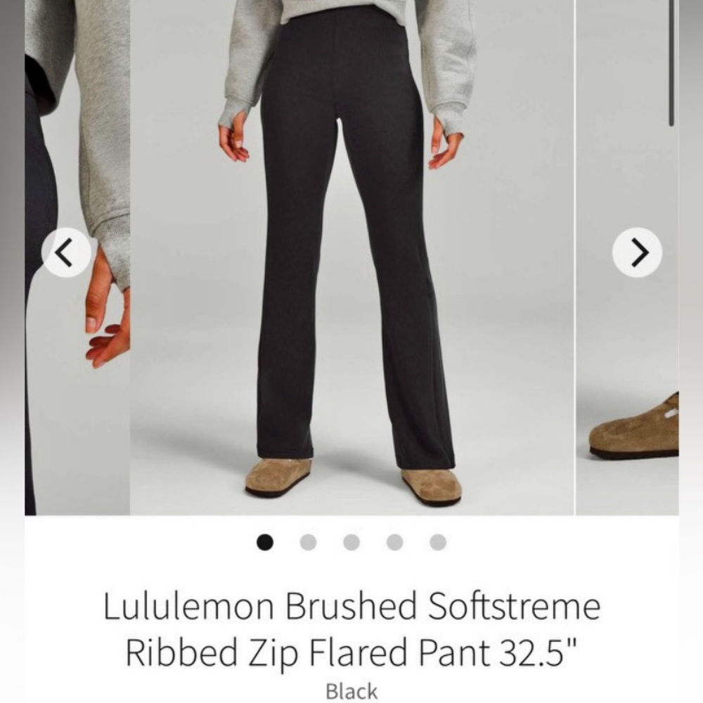 Lululemon Brushed Softstreme Ribbed Zip Flare Pant